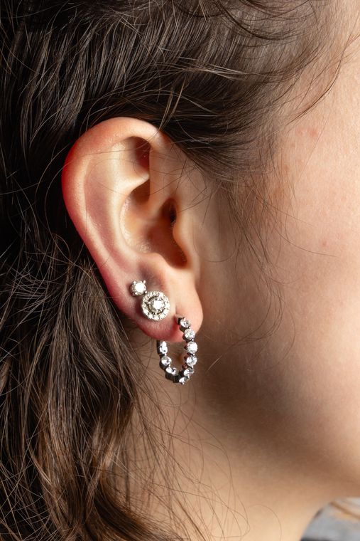 Diamond hoop earrings